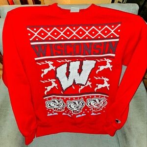 Wisconsin Badgers NCAA Holiday Ugly Sweater Sz M Women